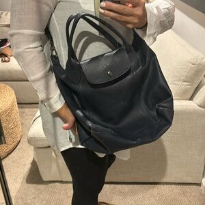 brand new worn ince longchanps navy leather tote. was 538